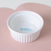 HKM-2300733 Ceramic Double Pet Bowl Set with Rack and Non-Slip Mat - Water and Food Bowl for Cats and Dogs