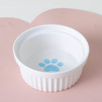 HKM-2300733 Ceramic Double Pet Bowl Set with Rack and Non-Slip Mat - Water and Food Bowl for Cats and Dogs