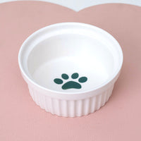 HKM-2300733 Ceramic Double Pet Bowl Set with Rack and Non-Slip Mat - Water and Food Bowl for Cats and Dogs