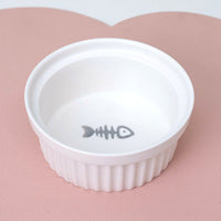 HKM-2300733 Ceramic Double Pet Bowl Set with Rack and Non-Slip Mat - Water and Food Bowl for Cats and Dogs
