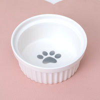 HKM-2300733 Ceramic Double Pet Bowl Set with Rack and Non-Slip Mat - Water and Food Bowl for Cats and Dogs