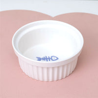HKM-2300733 Ceramic Double Pet Bowl Set with Rack and Non-Slip Mat - Water and Food Bowl for Cats and Dogs
