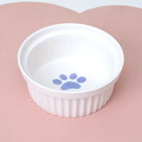 HKM-2300733 Ceramic Double Pet Bowl Set with Rack and Non-Slip Mat - Water and Food Bowl for Cats and Dogs