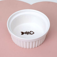 HKM-2300733 Ceramic Double Pet Bowl Set with Rack and Non-Slip Mat - Water and Food Bowl for Cats and Dogs