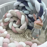 HKM-230099 Braided Crib Bumper Knot Pillow Cushion - Multi-Use Bedding Decor for Babies