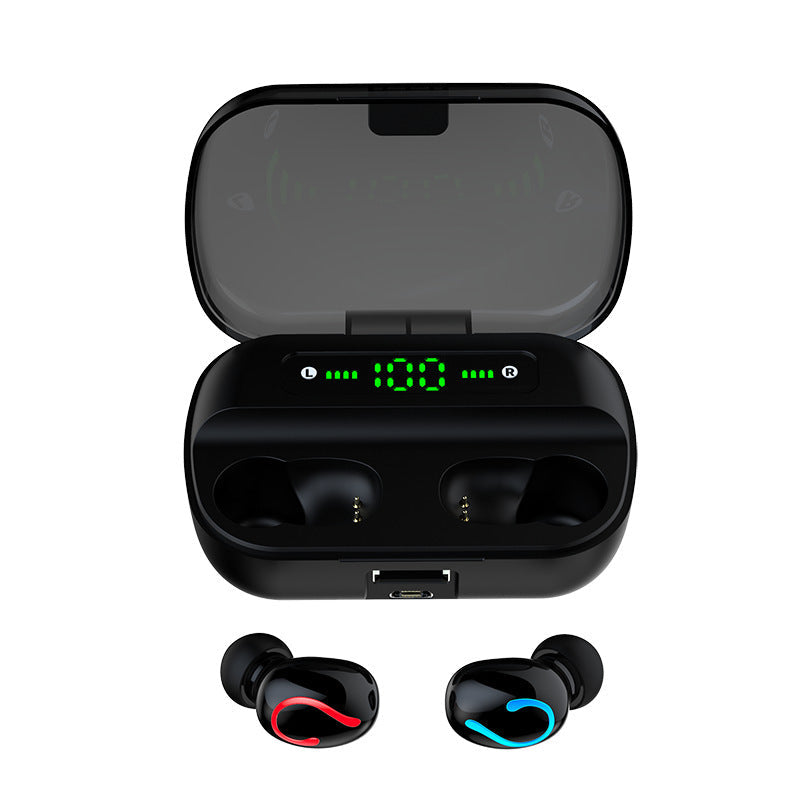 HKM-230227 Intelligent Noise Reduction Wireless Bluetooth Headset with Charging Case and Digital Display