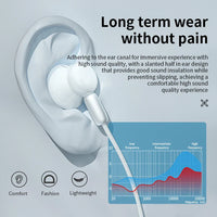 HKM-230227 Stereo Wired Earphones with Microphone for Mobile Devices - Metal Design