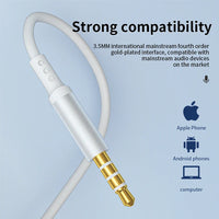 HKM-230227 Stereo Wired Earphones with Microphone for Mobile Devices - Metal Design