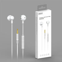 HKM-230227 Stereo Wired Earphones with Microphone for Mobile Devices - Metal Design