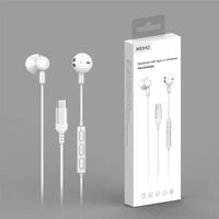 HKM-230227 Stereo Wired Earphones with Microphone for Mobile Devices - Metal Design