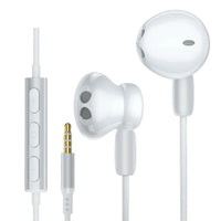 HKM-230227 Stereo Wired Earphones with Microphone for Mobile Devices - Metal Design