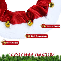 HKM-2302525 Christmas Dog Collar with Bells and Ornaments - Soft Holiday Neckwear for Small to Large Dogs