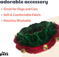 HKM-2302525 Christmas Dog Collar with Bells and Ornaments - Soft Holiday Neckwear for Small to Large Dogs