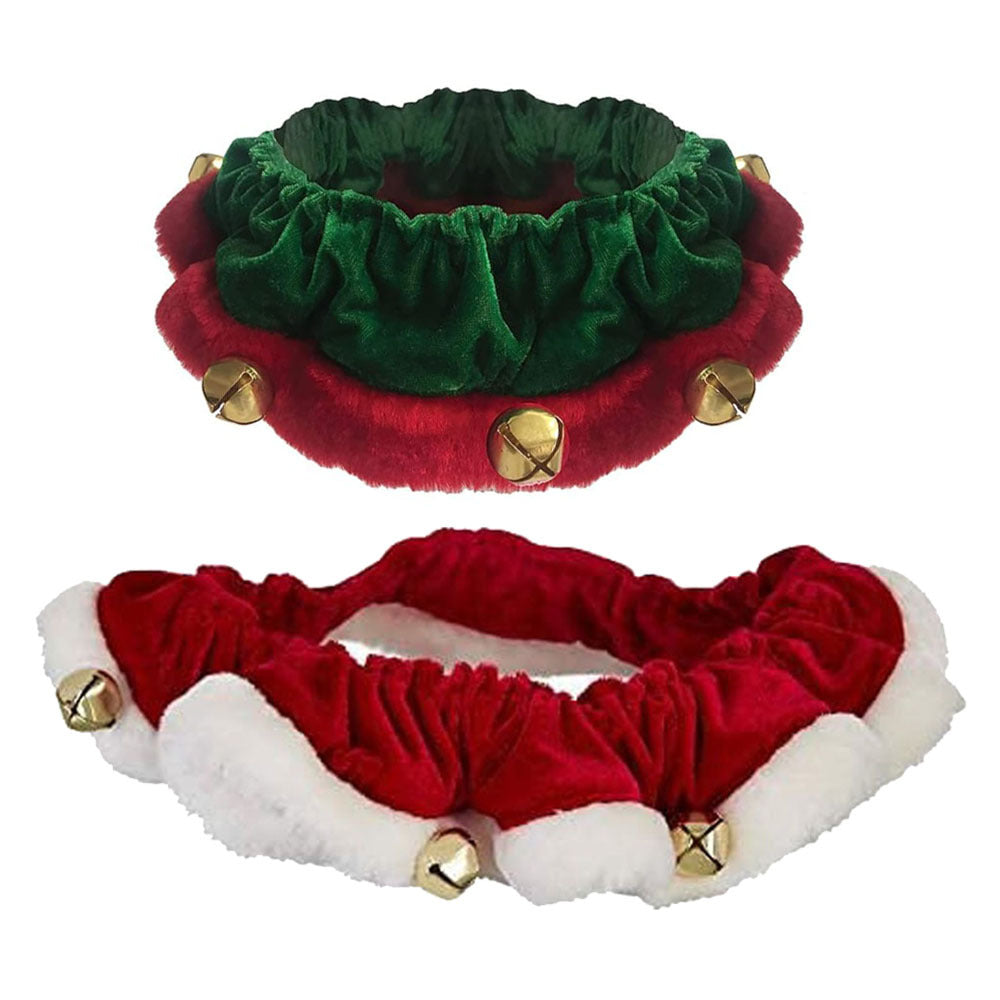 HKM-2302525 Christmas Dog Collar with Bells and Ornaments - Soft Holiday Neckwear for Small to Large Dogs