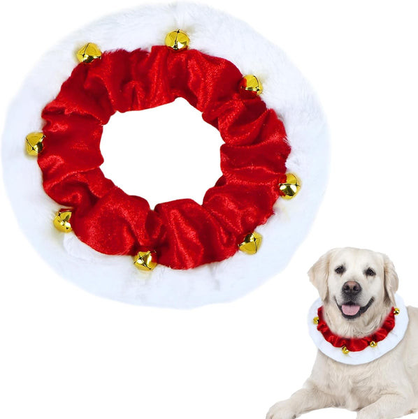 HKM-2302525 Christmas Dog Collar with Bells and Ornaments - Soft Holiday Neckwear for Small to Large Dogs