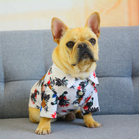 HKM-2302909 Lightweight Spring and Summer Pet Shirt - Coconut Tree and Pineapple Prints, Universal Sizes S-3XL
