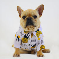 HKM-2302909 Lightweight Spring and Summer Pet Shirt - Coconut Tree and Pineapple Prints, Universal Sizes S-3XL