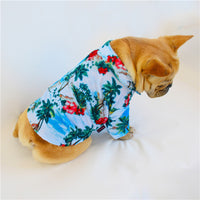 HKM-2302909 Lightweight Spring and Summer Pet Shirt - Coconut Tree and Pineapple Prints, Universal Sizes S-3XL