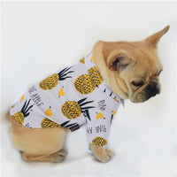 HKM-2302909 Lightweight Spring and Summer Pet Shirt - Coconut Tree and Pineapple Prints, Universal Sizes S-3XL