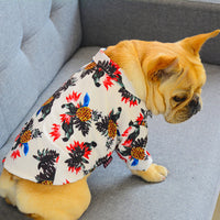 HKM-2302909 Lightweight Spring and Summer Pet Shirt - Coconut Tree and Pineapple Prints, Universal Sizes S-3XL