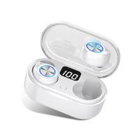 HKM-230355 Wireless Bluetooth Headset with LED Display and Touch Control, Automatic Pairing, Up to 5 Hours Playtime, Charging Case Included