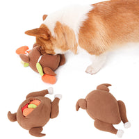HKM-2304189 Interactive Plush Snuff Toy for Dogs - Turkey Vegetable Design, 20 x 24 x 12.5 cm