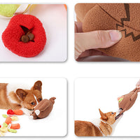 HKM-2304189 Interactive Plush Snuff Toy for Dogs - Turkey Vegetable Design, 20 x 24 x 12.5 cm
