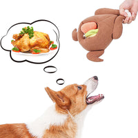 HKM-2304189 Interactive Plush Snuff Toy for Dogs - Turkey Vegetable Design, 20 x 24 x 12.5 cm