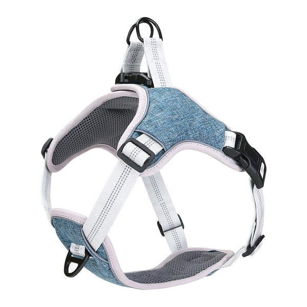 HKM-2304317 Adjustable Reflective Polyester Chest and Back Harness for Pets in Multiple Sizes and Colors