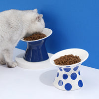 HKM-2304701 Ceramic Cat Water Bowl with High Foot Design - Small and Large Sizes Available