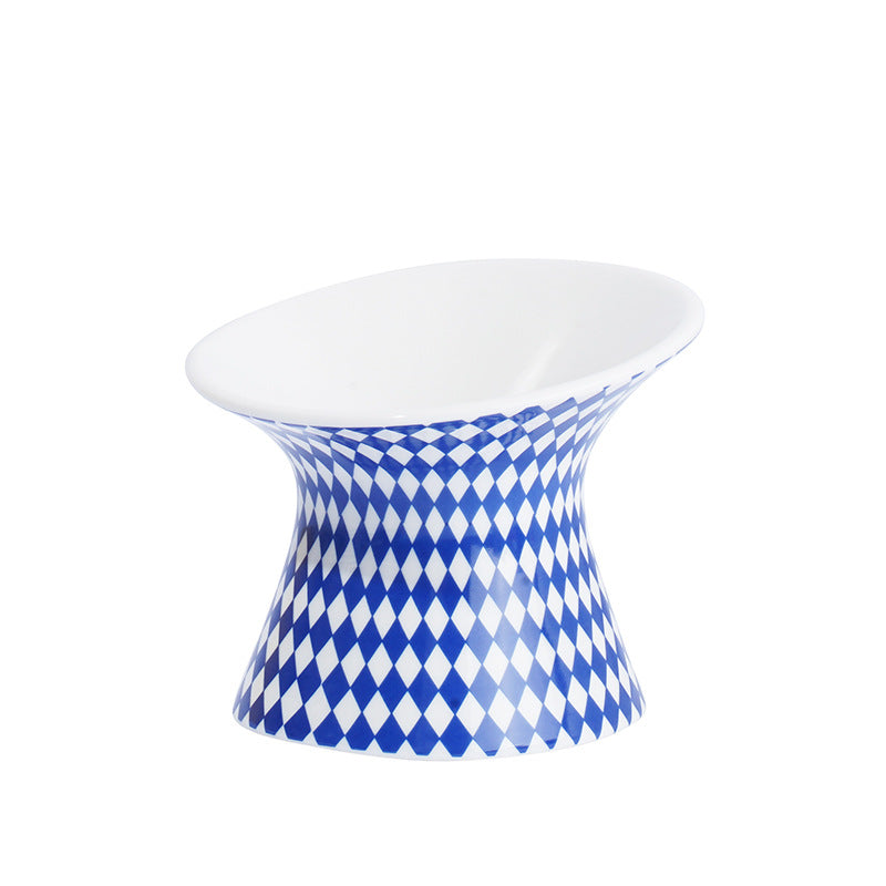 HKM-2304701 Ceramic Cat Water Bowl with High Foot Design - Small and Large Sizes Available