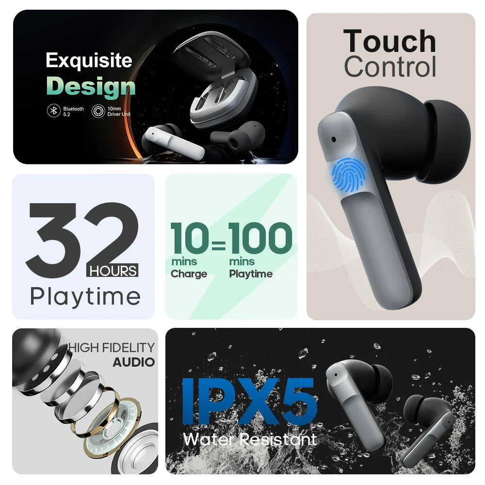 HKM-230483 Bluetooth 5.2 Wireless Gaming Earbuds - TWS Earphones for Seamless Audio Experience