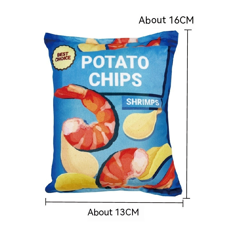 HKM-2305341 Vibrant Plush Potato Chip Sound Toy for Pets - Fun Polyester Interactive Toy