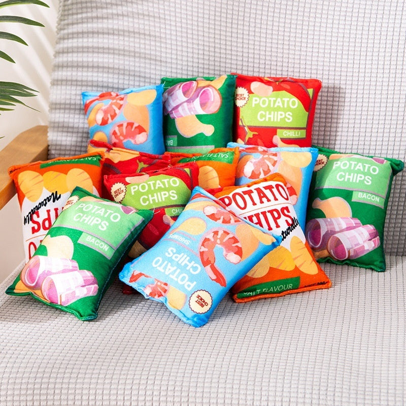 HKM-2305341 Vibrant Plush Potato Chip Sound Toy for Pets - Fun Polyester Interactive Toy