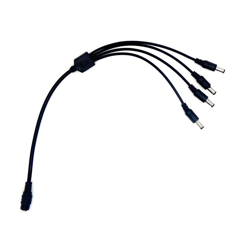 HKM-230547 12V DC One-Point Four Monitoring Power Cord - Copper Core, 20A, 0.39m Length, Black