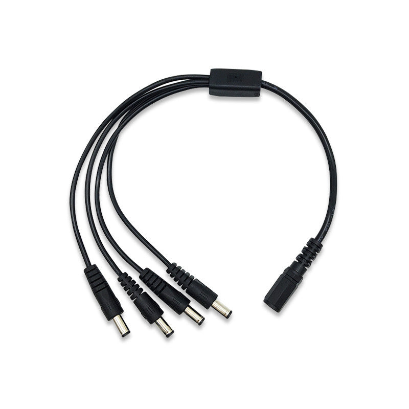 HKM-230547 12V DC One-Point Four Monitoring Power Cord - Copper Core, 20A, 0.39m Length, Black