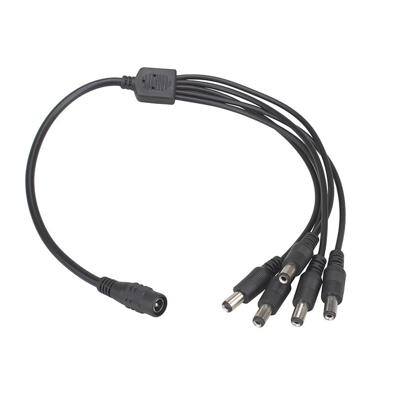HKM-230547 12V DC One-Point Four Monitoring Power Cord - Copper Core, 20A, 0.39m Length, Black