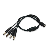 HKM-230547 12V DC One-Point Four Monitoring Power Cord - Copper Core, 20A, 0.39m Length, Black