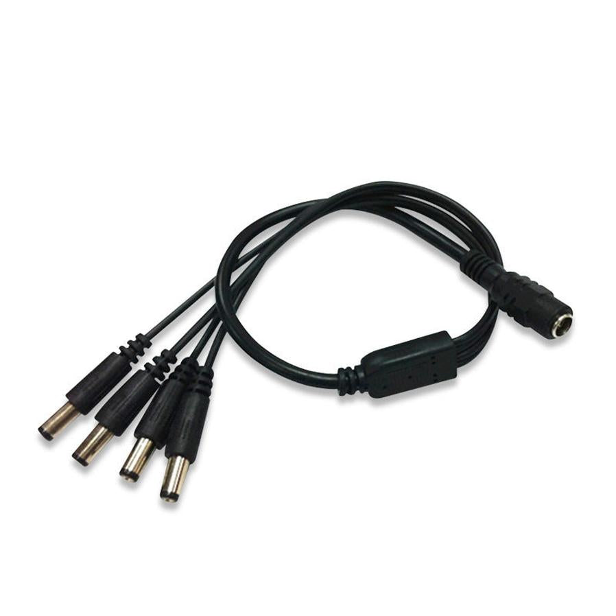 HKM-230547 12V DC One-Point Four Monitoring Power Cord - Copper Core, 20A, 0.39m Length, Black