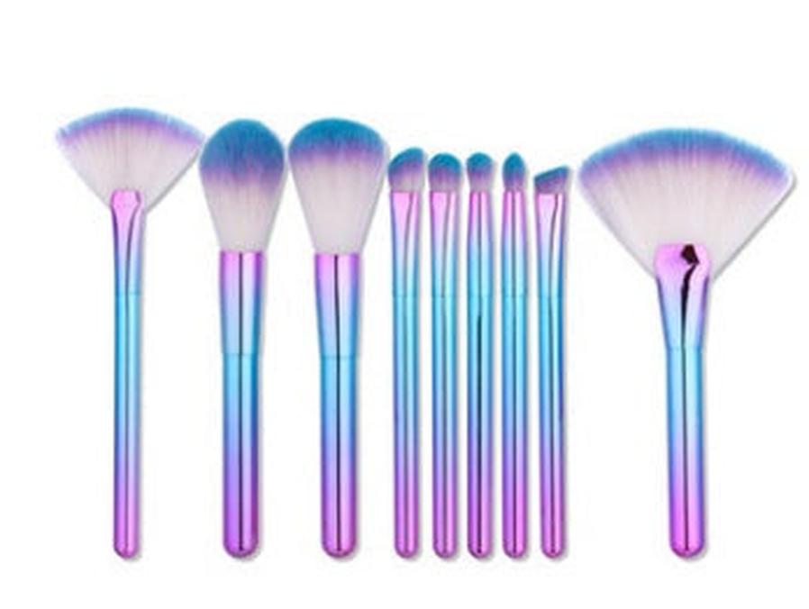HKM-230547 9-Piece Make-Up Brush Set with Cylinder Case for Eye and Face Applications