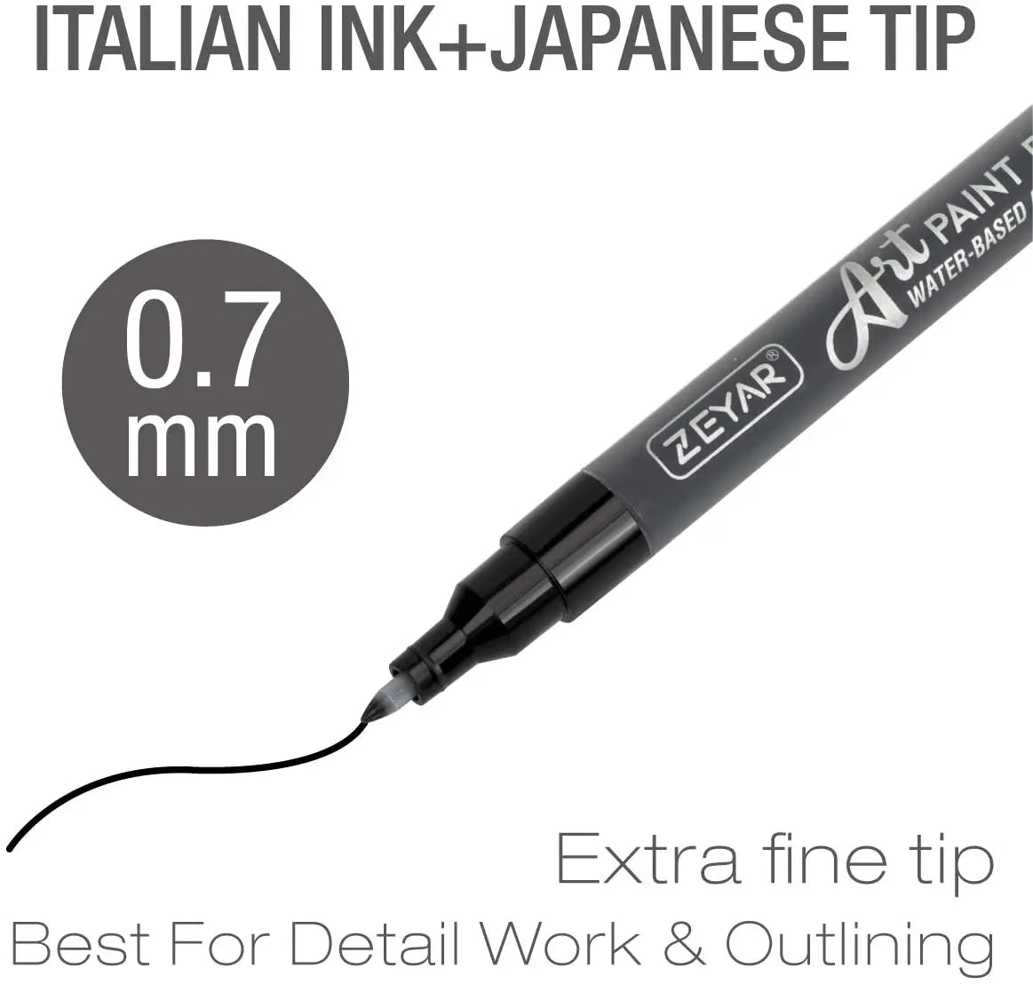HKM-230611 Water-Resistant Acrylic Paint Markers, 64 Colours, Extra Fine Tip, Opaque Ink, Ideal for Various Surfaces