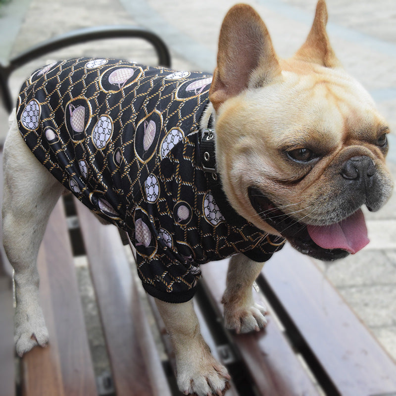 HKM-2308669 Stylish Spring and Autumn Dog Clothes for Small Pets - Polyester Casual Two-Legged Apparel