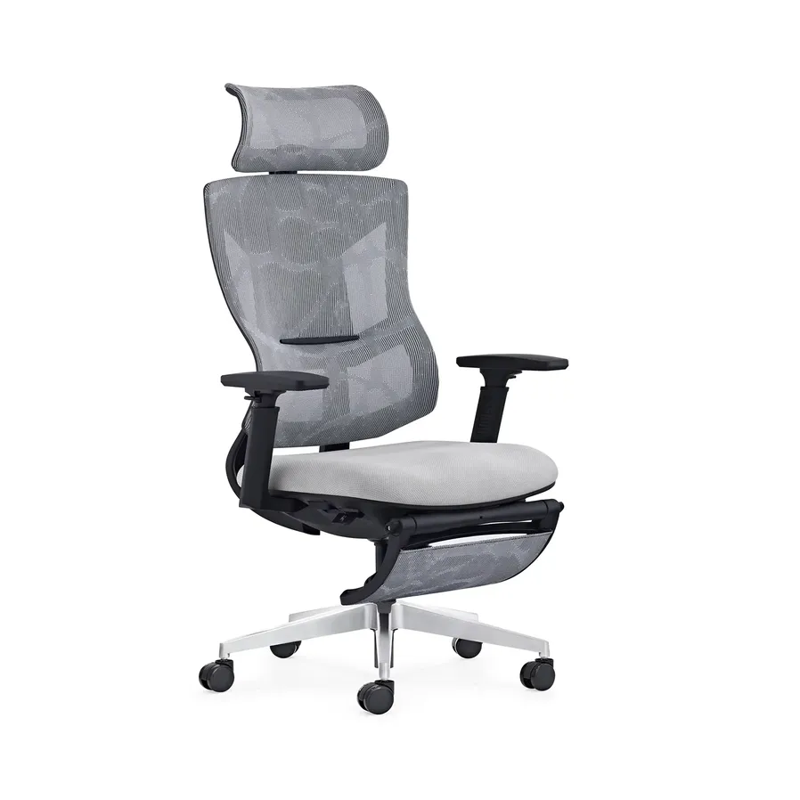 HKM-230931 Ergonomic Office Chair with Footrest and Swivel Function for Comfort and Support
