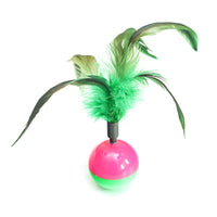 HKM-2311101 Bouncy Suction Cup Spring Ball Cat Toy with Pompom Attachment