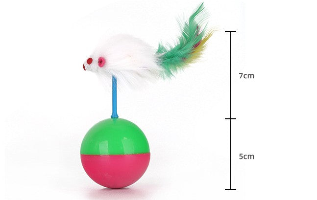 HKM-2311101 Bouncy Suction Cup Spring Ball Cat Toy with Pompom Attachment