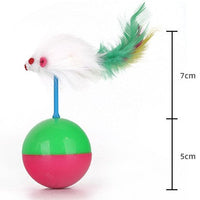 HKM-2311101 Bouncy Suction Cup Spring Ball Cat Toy with Pompom Attachment