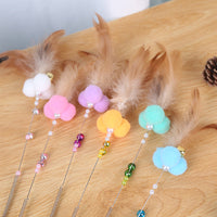 HKM-2311101 Bouncy Suction Cup Spring Ball Cat Toy with Pompom Attachment