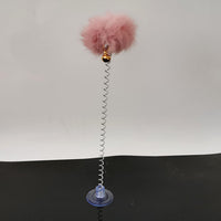 HKM-2311101 Bouncy Suction Cup Spring Ball Cat Toy with Pompom Attachment