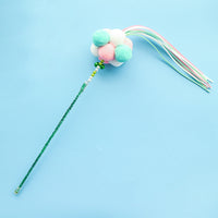 HKM-2311101 Bouncy Suction Cup Spring Ball Cat Toy with Pompom Attachment