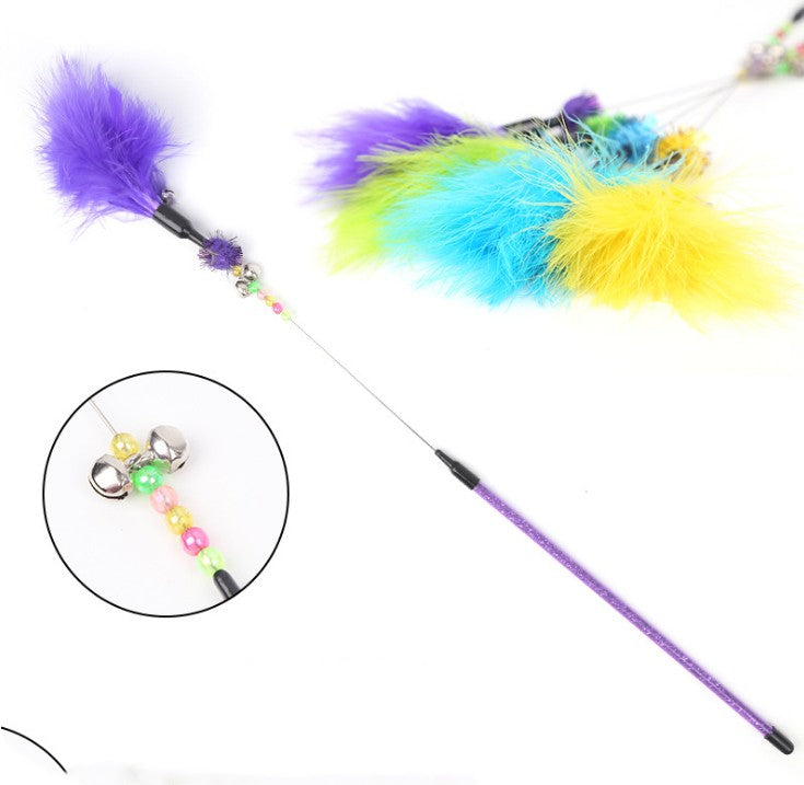 HKM-2311101 Bouncy Suction Cup Spring Ball Cat Toy with Pompom Attachment